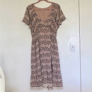 MAX STUDIO Dusty Pink/Black Flutter Sleeves Sz XL